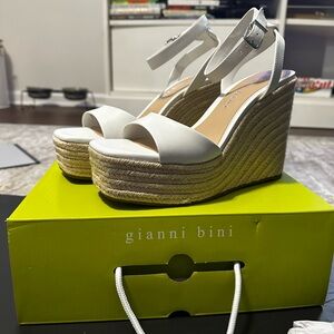 Gianni Bini Cream Wedge Sandals